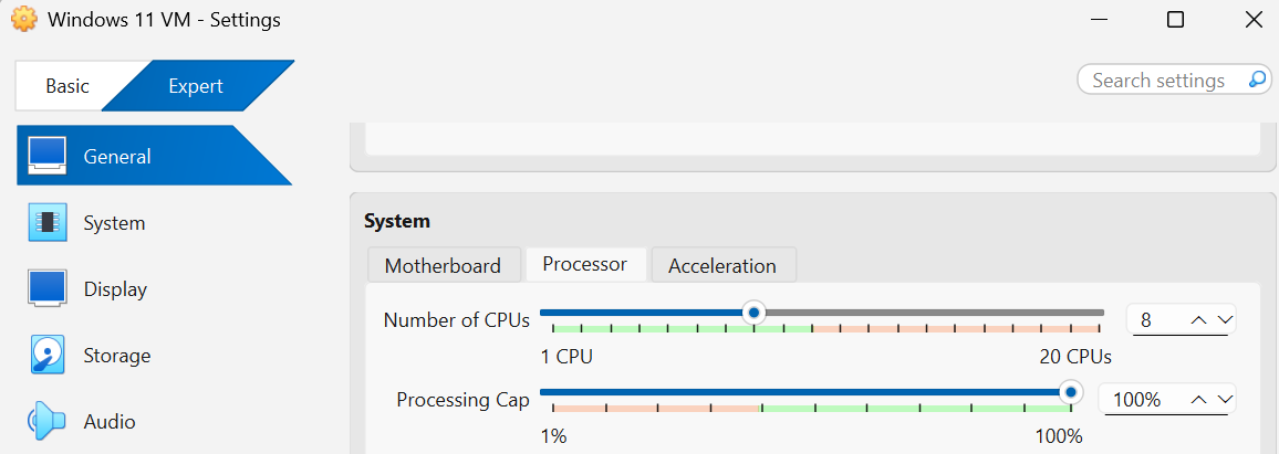 Windows 11 CPU Settings